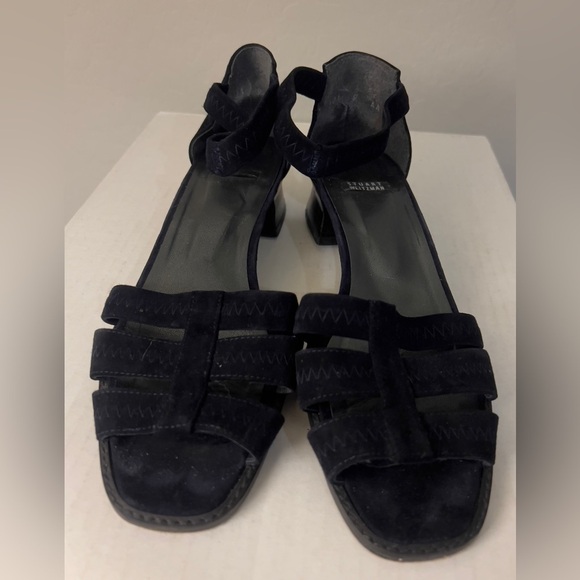 Stuart Weitzman black open toe leather sandals with ankle strap size 9AA - Picture 2 of 12